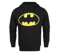 Vanilla Underground Dc Comics Mens Black Batman Distressed Logo Hoodie (Xx-Large)