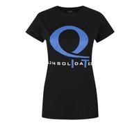 Vanilla Underground Dc Comics Womens Black Queen Consolidated Logo Short Sleeved T-Shirt (Large)