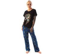 Vanilla Underground Dc Comics Womens Black Wonder Woman Short Sleeve Long Leg Pyjama Set (Small)