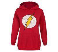 Vanilla Underground Dc Comics Womens Red Distressed Logo Hoodie (Xx-Large)