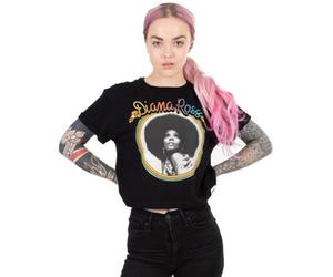Vanilla Underground Diana Ross Womens Black Character Cropped Short Sleeved T-Shirt (X-Large)