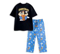 Vanilla Underground Disney Mens Black Hercules Short Sleeve Long Leg Pyjama Set (X-Large)
