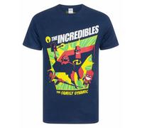 Vanilla Underground Disney Mens Blue The Incredibles Short Sleeved T-Shirt (Large)