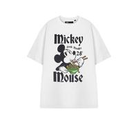 Vanilla Underground Disney Mickey Mouse Womens White Fresh Noodles Short Sleeved T-Shirt (Large)