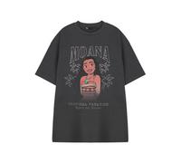 Disney Moana Women's Dark Grey Graphic Tee | Crew Neck Short Sleeve T-Shirt Featuring 'Moana, Tropical Paradise, Born to Voyage' | Casual Movie Themed Apparel