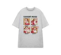 Disney Snow White Men's Grey Short-Sleeved T-Shirt | Seven Dwarfs Current Mood Grumpy Graphic Tee Character Movie Retro Apparel Top | Snow White & Friends Merchandise Gift