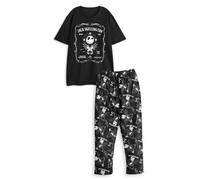 Vanilla Underground Disney The Nightmare Before Christmas Mens Black Jack Skellington Short Sleeve Long Leg Pyjama Set (Large)