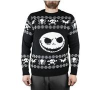 Vanilla Underground Disney The Nightmare Before Christmas Unisex Black Jack Skellington Christmas Jumper (Medium)