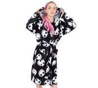 Vanilla Underground Disney The Nightmare Before Christmas Womens Black Jack Skellington Head All-Over Print Bathrobe (Large)