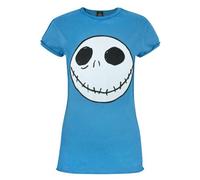 Vanilla Underground Disney The Nightmare Before Christmas Womens Blue Short Sleeved T-Shirt (Small)