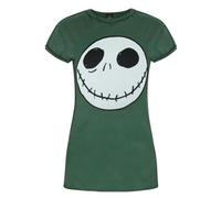 Vanilla Underground Disney The Nightmare Before Christmas Womens Green Jack Skellington Short Sleeved T-Shirt (Large)