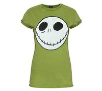 Vanilla Underground Disney The Nightmare Before Christmas Womens Green Jack Skellington Short Sleeved T-Shirt (X-Large)