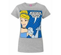 Vanilla Underground Disney Womens Grey Cinderella Short Sleeved T-Shirt (X-Large)