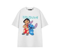 Vanilla Underground Disney Womens White Lilo & Stitch Adults Short Sleeved T-Shirt (Large)
