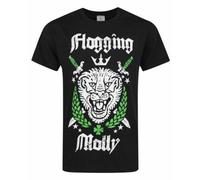 Vanilla Underground Flogging Molly Mens Black Lion Graphic Short Sleeved T-Shirt (Small)