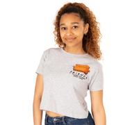 Vanilla Underground Friends Womens Grey Central Perk Couch Cropped Short Sleeved T-Shirt (Xx-Large)