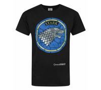 Vanilla Underground Game Of Thrones Mens Black House Stark Direwolf Short Sleeved T-Shirt (Small)