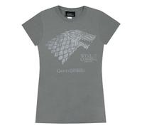 Vanilla Underground Game Of Thrones Womens Grey Stark Direwolf Short Sleeved T-Shirt (Medium)