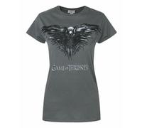 Vanilla Underground Game Of Thrones Womens Grey Three Eyed Raven Short Sleeved T-Shirt (X-Large)
