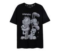 Vanilla Underground Garfield Mens Black Greyscale Short Sleeved T-Shirt (Large)