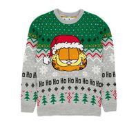 Vanilla Underground Garfield Mens Grey Character Christmas Jumper (Small)