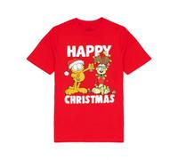 Vanilla Underground Garfield Mens Red Garfield, Odie Short Sleeved T-Shirt (X-Large)