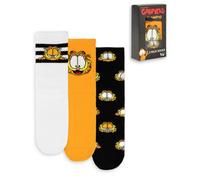 Vanilla Underground Garfield Unisex Orange Character Calf Socks Set Of 3 (4-8 Uk)