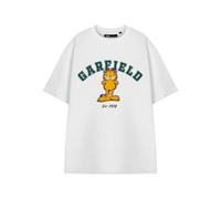 Vanilla Underground Garfield Unisex White College T-Shirt Short Sleeved T-Shirt (Medium)