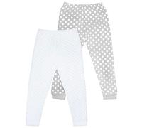 Vanilla Underground Girls Pyjamas Bottoms 2 Pack | Kids Dotty Cotton White, Grey & Pink Loungewear Outfit | Childrens Pjs Clothing 7-8 Years