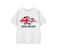 Vanilla Underground Great Britain Unisex Kids White Graphic Tee | Games T-Shirt with UK Lion Flag Design for Boys & Girls | Youth Sports Fan Apparel