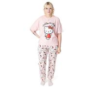 Vanilla Underground Hello Kitty Womens Pink Character Short Sleeve Long Leg Pyjama Set (X-Small)