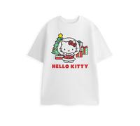 Vanilla Underground Hello Kitty Womens White Glitter Short Sleeved T-Shirt (Small)