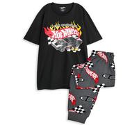 Vanilla Underground Hot Wheels Mens Black The Original Short Sleeve Long Leg Pyjama Set (X-Large)