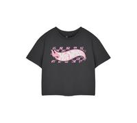 Vanilla Underground Hot Wheels Womens Grey Pastel Logo Cropped Short Sleeved T-Shirt (Small)