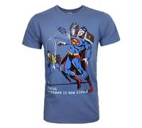 Vanilla Underground Junk Food Clothing Mens Blue Superman Short Sleeved T-Shirt (Large)