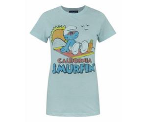 Vanilla Underground Junk Food Clothing Womens Blue Smurfs Short Sleeved T-Shirt (Small)