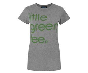 Vanilla Underground Junk Food Clothing Womens Grey Slogan Text 'little Green Tee' Short Sleeved T-Shirt (Small)