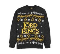Vanilla Underground Lord Of The Rings Mens Black Christmas Jumper (X-Large)