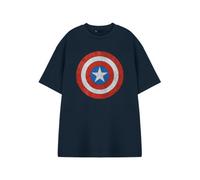 Vanilla Underground Marvel Captain America Mens Blue Captain America Shield Short Sleeved T-Shirt (Xxx-Large)
