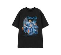 Marvel Fantastic Four Mens Black Graphic Tee | Short Sleeve T-Shirt Featuring 'The Fantastic 4, First Steps, Scientists Explorers Protectors Heroes' | MCU Apparel Merch - XXX-Large
