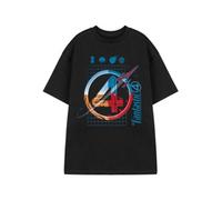 Vanilla Underground Marvel Grid Mens Black Fantastic Four Short Sleeved T-Shirt (X-Large)