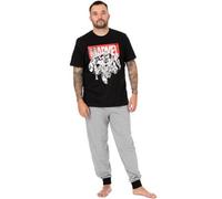 Vanilla Underground Marvel Mens Black Short Sleeve Long Leg Pyjama Set (Small)
