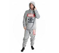 Vanilla Underground Marvel Mens Grey Avengers Long Sleeve Long Leg Pyjama Set (Xx-Large)