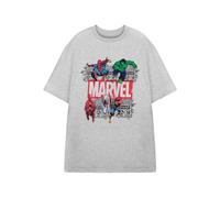 Vanilla Underground Marvel Mens Grey Comic Style Short Sleeved T-Shirt (Medium)