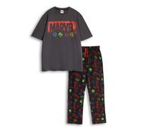 Vanilla Underground Marvel Mens Multicoloured Avengers Short Sleeve Long Leg Pyjama Set (Xx-Large)