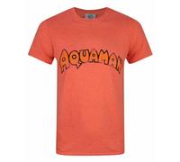 Vanilla Underground Marvel Mens Orange Aquaman Logo Short Sleeved T-Shirt (Small)