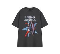 Marvel Captain America Black Short Sleeve Graphic Tee | Unisex Adult Casual T-Shirt | Classic Comics Apparel | Superhero Design Universe Merchandise - XX-Large