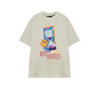 Marvel Miss Minutes Light Beige Graphic Tee | Women's Crew Neck Short Sleeve T-Shirt | Classic Casual Wear for Everyday | Television Series Character Apparel