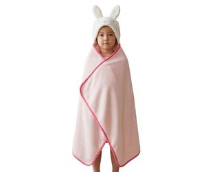 Vanilla Underground Miffy Kids Pink White Hooded Blanket | Poncho Fleece Wrap with 3D Bunny Ears | Character Hood Snuggle Blanket | Cosy TV & Sofa Throw for Children | Miffy Merch