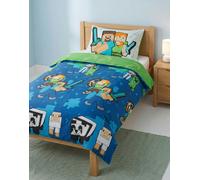 Vanilla Underground Minecraft Boys Multicoloured Steve & Alex Single Duvet Set (One Size)